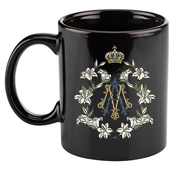 Blessed Mother Marian Catholic Symbol 11oz C Handle Ceramic Mug