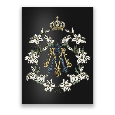 Blessed Mother Marian Catholic Symbol Poster