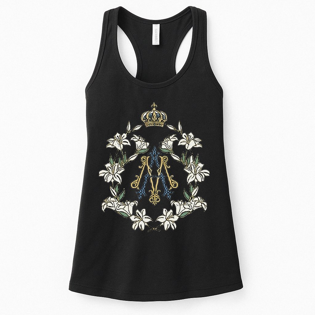 Blessed Mother Marian Catholic Symbol Womens Tank Top
