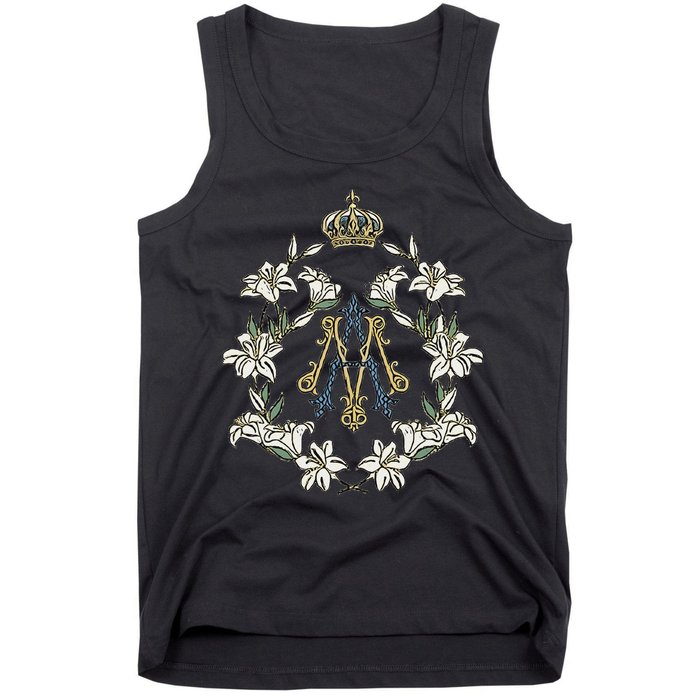 Blessed Mother Marian Catholic Symbol Tank Top