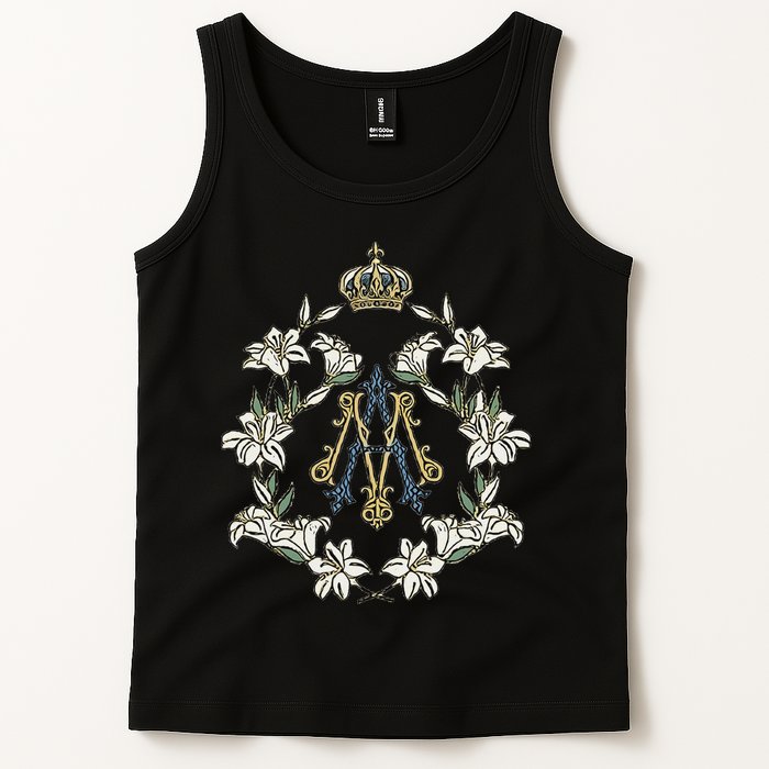 Blessed Mother Marian Catholic Symbol Tank Top