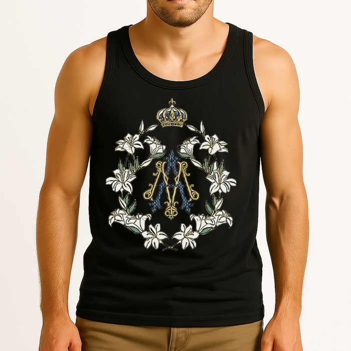 Blessed Mother Marian Catholic Symbol Tank Top