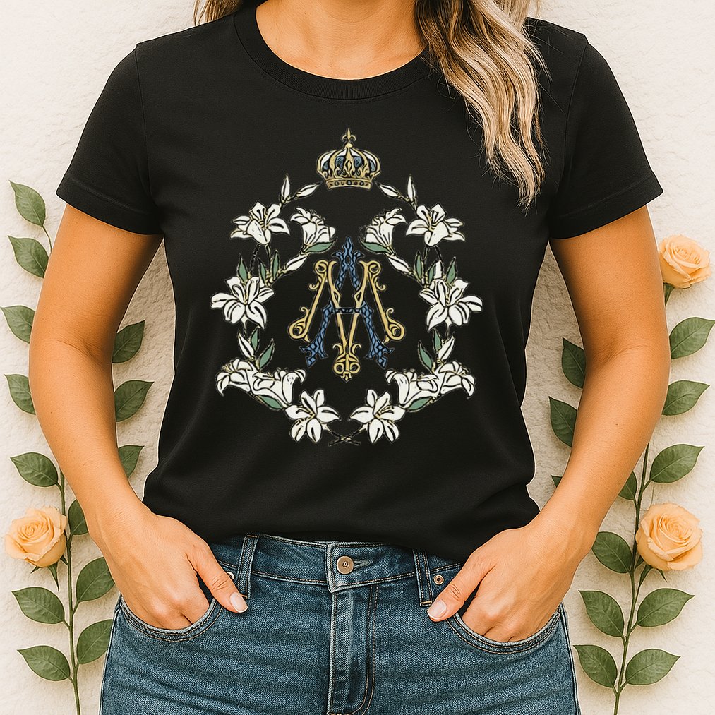 Blessed Mother Marian Catholic Symbol Womens T-Shirt