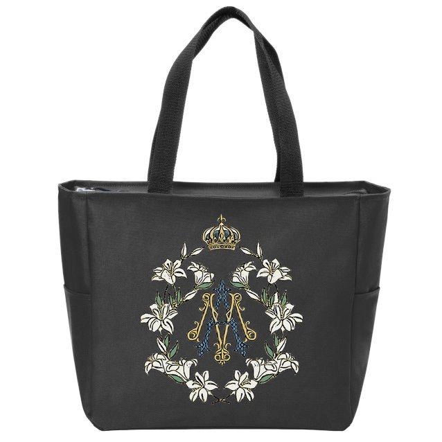 Blessed Mother Marian Catholic Symbol Zip Tote Bag