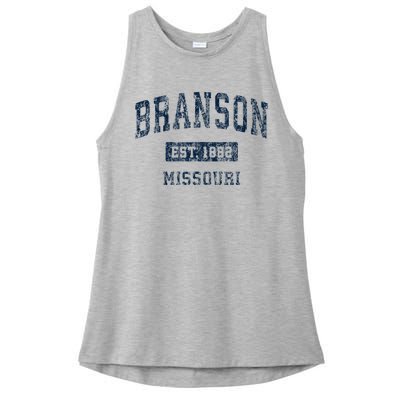 Branson Missouri Mo Vintage Sports Design Ladies PosiCharge Tri-Blend Wicking Tank