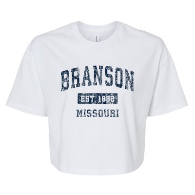 Branson Missouri Mo Vintage Sports Design Bella+Canvas Jersey Crop Tee