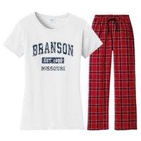 Branson Missouri Mo Vintage Sports Design Women's Flannel Pajama Set