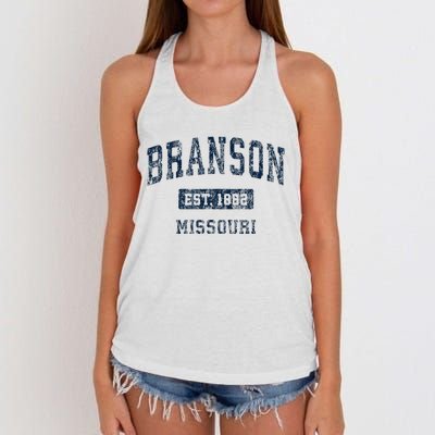 Branson Missouri Mo Vintage Sports Design Women's Knotted Racerback Tank