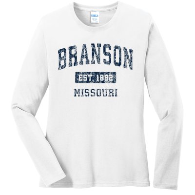 Branson Missouri Mo Vintage Sports Design Ladies Long Sleeve Shirt