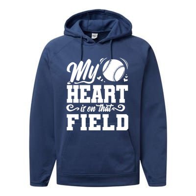 Baseball Mom Meaningful Gift Baseball Lover Cool Gift Performance Fleece Hoodie