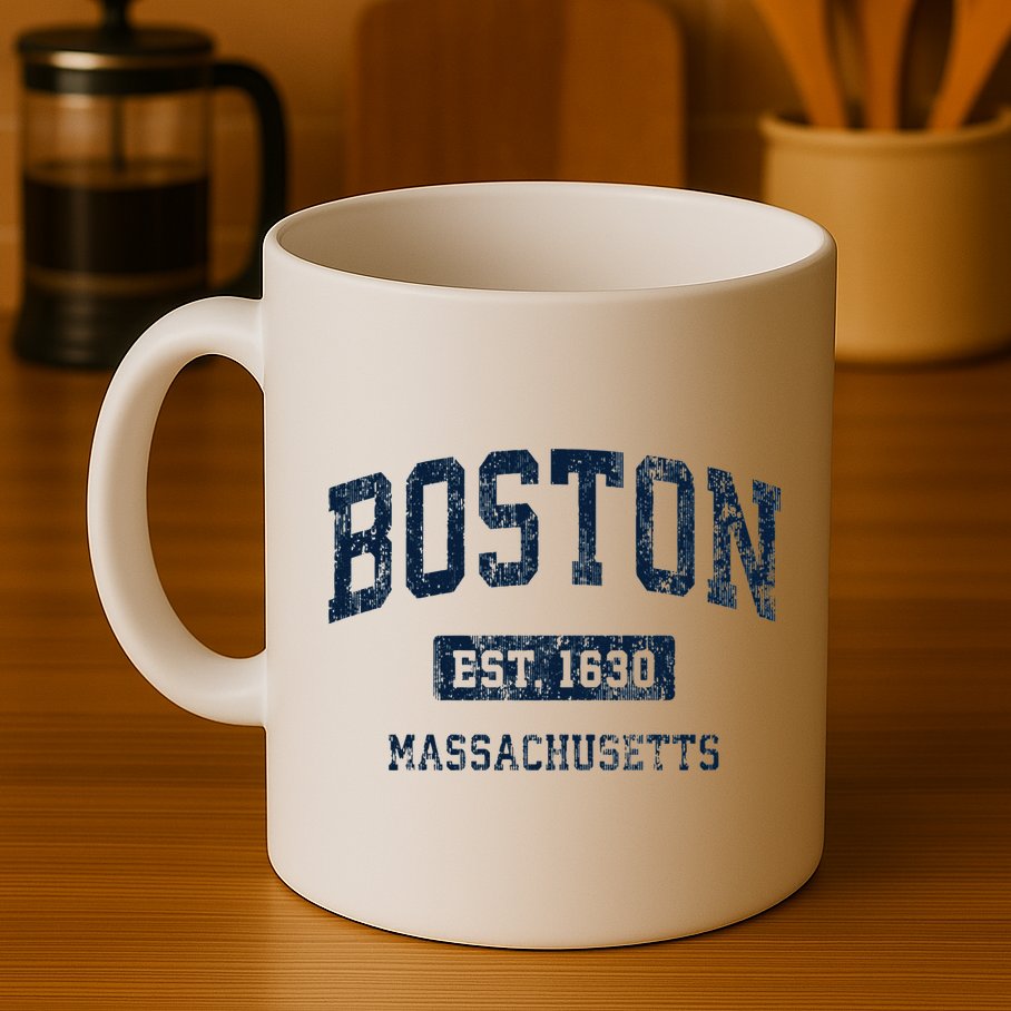Boston Massachusetts Ma Vintage Athletic Sports Design Hoodie Mug