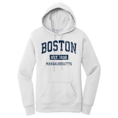 Boston Massachusetts Ma Vintage Athletic Sports Design Hoodie Women's Pullover Hoodie