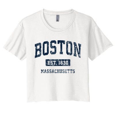 Boston Massachusetts Ma Vintage Athletic Sports Design Hoodie Crop Top