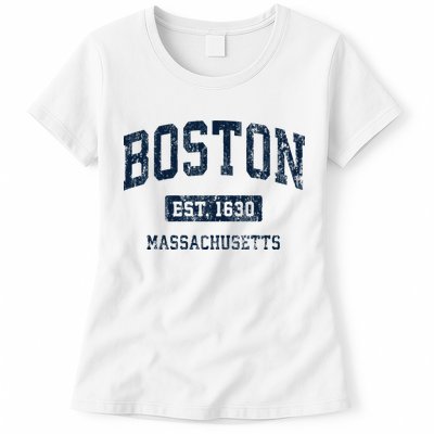 Boston Massachusetts Ma Vintage Athletic Sports Design Hoodie Womens T-Shirt