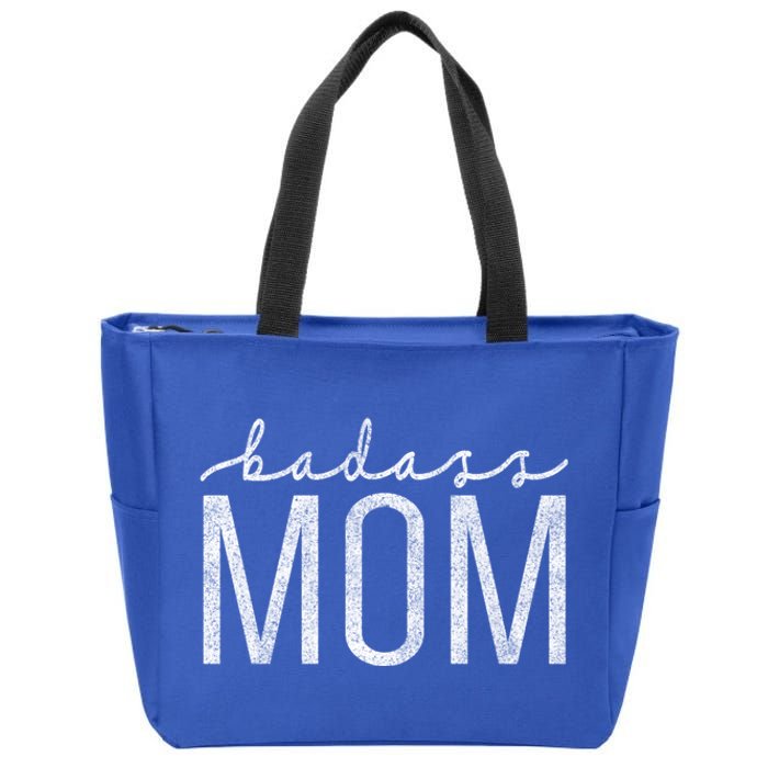 Badass Mom Mama Strong As A Mother Funny Vintage Mom Cute Gift Zip Tote Bag