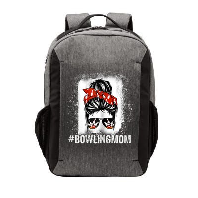 Bowling Mom Messy Bun Bleached Mother's Day Gift Tee Vector Backpack