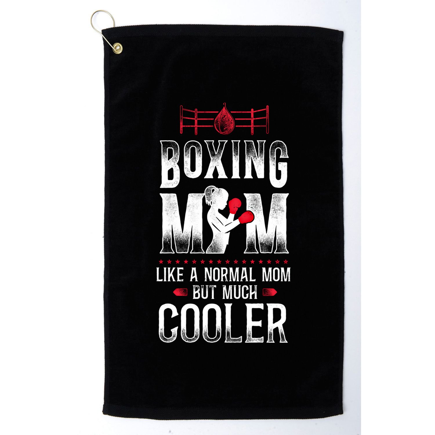Boxing Mom Mother Vintage Boxing Mom Like Normal Mom But Gift Golf Towel