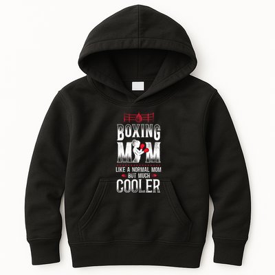 Boxing Mom Mother Vintage Boxing Mom Like Normal Mom But Gift Kids Hoodie