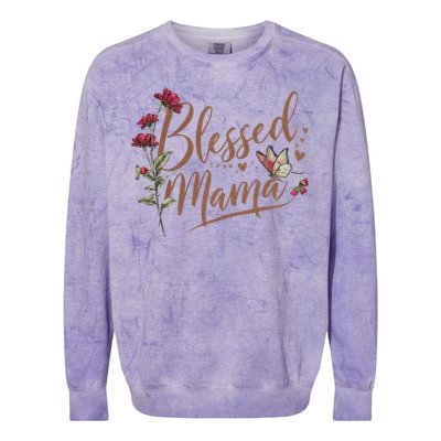 Blessed Mama MotherS Day Graphic Colorblast Crewneck Sweatshirt