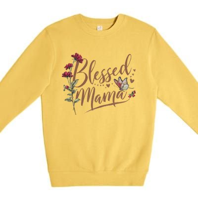 Blessed Mama MotherS Day Graphic Premium Crewneck Sweatshirt