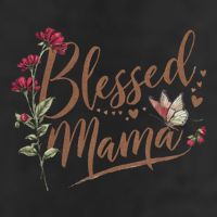 Blessed Mama MotherS Day Graphic 7 Panel Mesh Trucker Snapback Hat