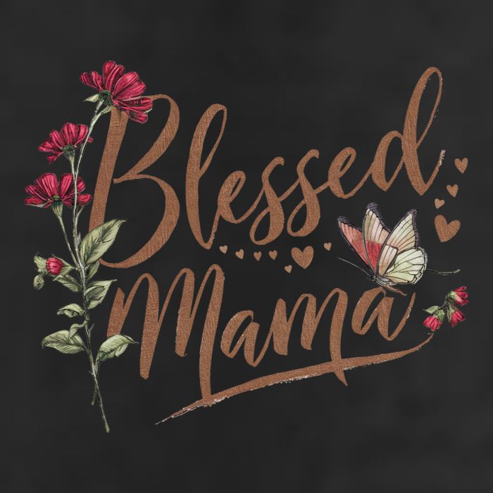 Blessed Mama MotherS Day Graphic 7 Panel Mesh Trucker Snapback Hat