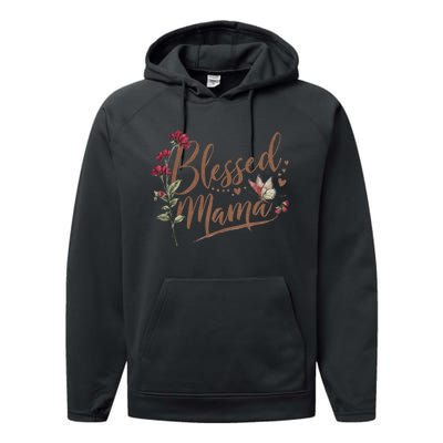 Blessed Mama MotherS Day Graphic Performance Fleece Hoodie