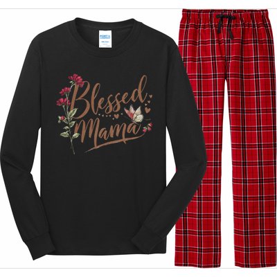 Blessed Mama MotherS Day Graphic Long Sleeve Pajama Set