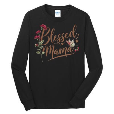 Blessed Mama MotherS Day Graphic Tall Long Sleeve T-Shirt