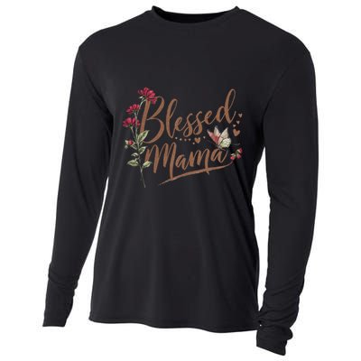 Blessed Mama MotherS Day Graphic Cooling Performance Long Sleeve Crew
