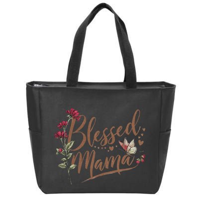 Blessed Mama MotherS Day Graphic Zip Tote Bag