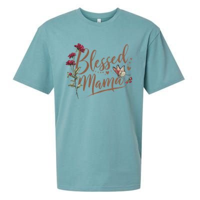 Blessed Mama MotherS Day Graphic Sueded Cloud Jersey T-Shirt