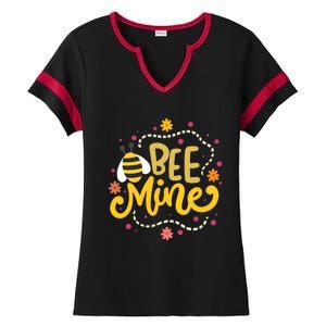 Bee Mine Meaningful Gift Happy Valentine's Day Quotes Cute Gift Ladies Halftime Notch Neck Tee