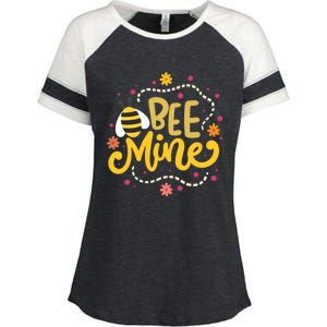 Bee Mine Meaningful Gift Happy Valentine's Day Quotes Cute Gift Enza Ladies Jersey Colorblock Tee