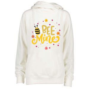 Bee Mine Meaningful Gift Happy Valentine's Day Quotes Cute Gift Womens Funnel Neck Pullover Hood