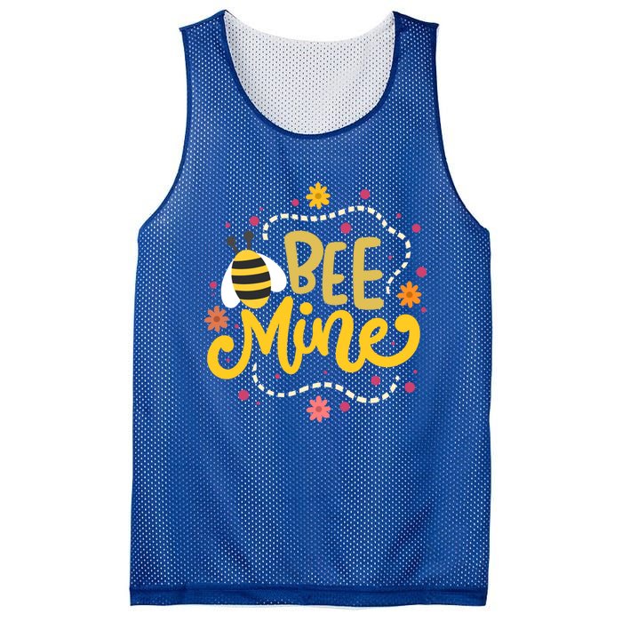 Bee Mine Meaningful Gift Happy Valentine's Day Quotes Cute Gift Mesh Reversible Basketball Jersey Tank