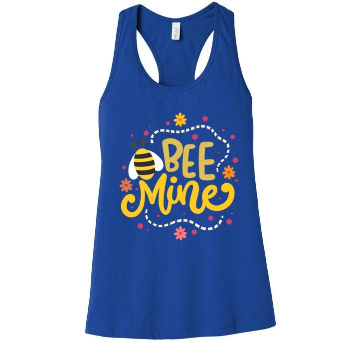 Bee Mine Meaningful Gift Happy Valentine's Day Quotes Cute Gift Women's Racerback Tank