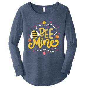 Bee Mine Meaningful Gift Happy Valentine's Day Quotes Cute Gift Women's Perfect Tri Tunic Long Sleeve Shirt