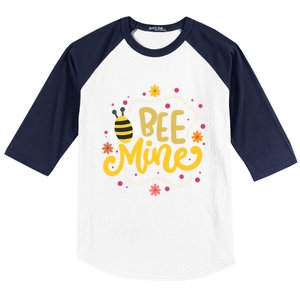 Bee Mine Meaningful Gift Happy Valentine's Day Quotes Cute Gift Baseball Sleeve Shirt