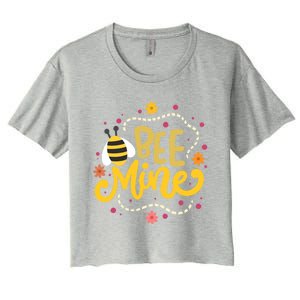 Bee Mine Meaningful Gift Happy Valentine's Day Quotes Cute Gift Women's Crop Top Tee