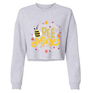 Bee Mine Meaningful Gift Happy Valentine's Day Quotes Cute Gift Cropped Pullover Crew