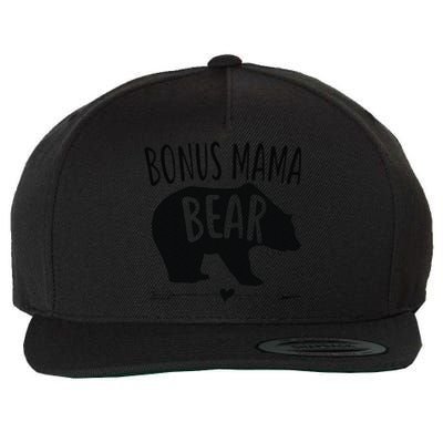 Bonus Mama Mom Bear Stepmom Mother's Day Gift Wool Snapback Cap