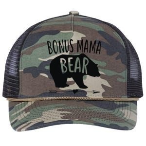 Bonus Mama Mom Bear Stepmom Mother's Day Gift Retro Rope Trucker Hat Cap