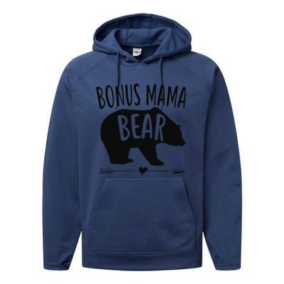 Bonus Mama Mom Bear Stepmom Mother's Day Gift Performance Fleece Hoodie