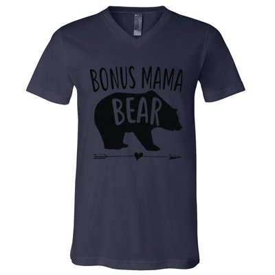 Bonus Mama Mom Bear Stepmom Mother's Day Gift V-Neck T-Shirt