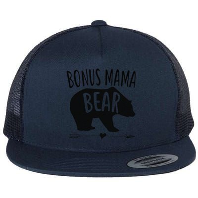 Bonus Mama Mom Bear Stepmom Mother's Day Gift Flat Bill Trucker Hat