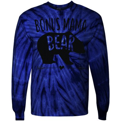 Bonus Mama Mom Bear Stepmom Mother's Day Gift Tie-Dye Long Sleeve Shirt