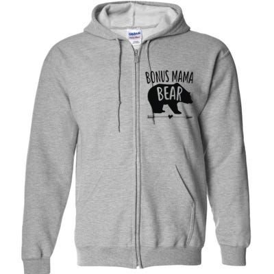 Bonus Mama Mom Bear Stepmom Mother's Day Gift Full Zip Hoodie