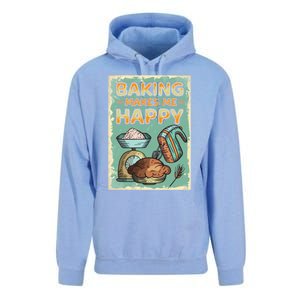 Baking Makes Me Happy Baker Baking Funny Gift Unisex Surf Hoodie