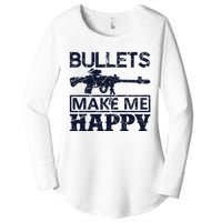 Bullets Make Me Happy Women's Perfect Tri Tunic Long Sleeve Shirt